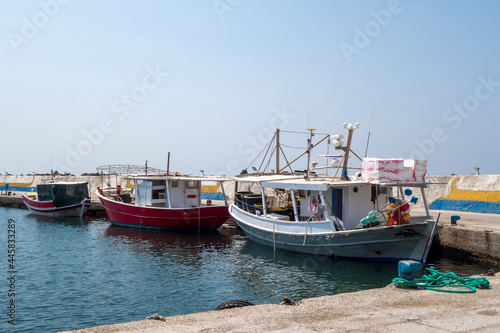 Greece, Nea Skioni, View of the fishing port