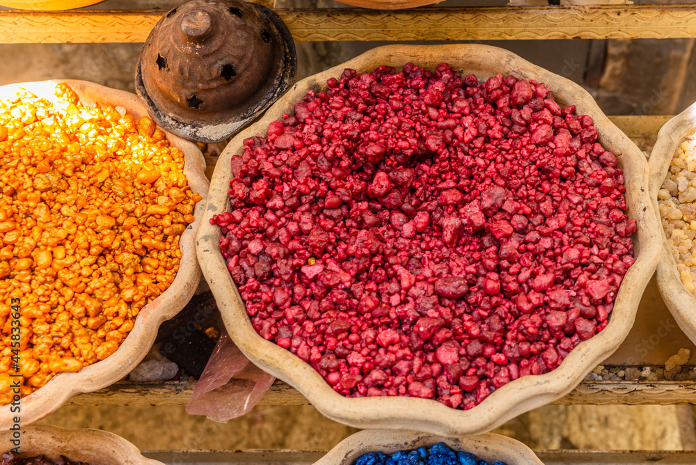 Colorful bowls of incense on sale in the traditional Jerusalem Shuk (Market) in the Old City Colorful bowls of incense on sale in the traditional Jerusalem Shuk (Market) in the Old City