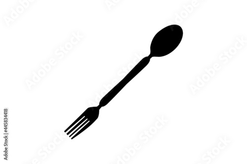Illustration of an effective and efficient combination of cutlery, spoon and fork into one