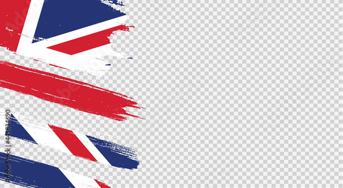 UK flag with brush paint textured isolated  on png or transparent  background,Symbols of  United Kingdom,Great Britain,template for banner,card,advertising ,promote, TV commercial, ads, web, vector