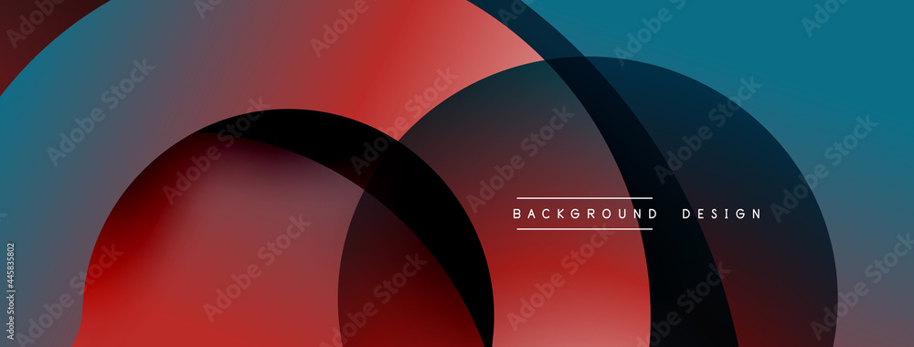 Abstract overlapping lines and circles geometric background with gradient colors Abstract overlapping lines and circles geometric background with gradient colors