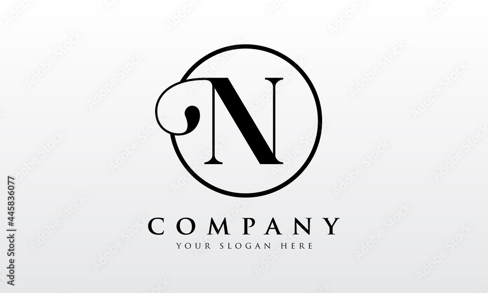 Initial N letter Black Color with White Background Logo Design vector Template. Creative Letter N Logo Design Initial N letter Black Color with White Background Logo Design vector Template. Creative Letter N Logo Design