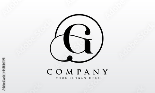 Initial G letter Black Color with White Background Logo Design vector Template. Creative Letter G Logo Design