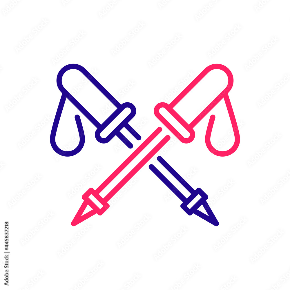 Trekking pole vector 2 colours icon style illustration. EPS 10 file Trekking pole vector 2 colours icon style illustration. EPS 10 file