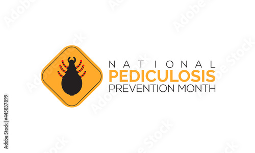 National pediculosis prevention month banner, poster, card, background design.