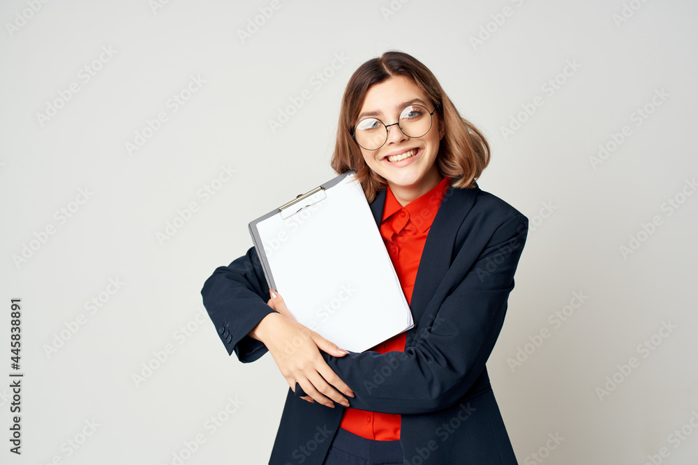 Business woman in suit documents work professional office Business woman in suit documents work professional office