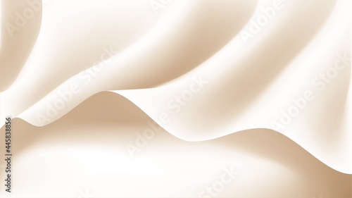 Fototapeta Naklejka Na Ścianę i Meble -  Abstract vector background luxury beige cloth or liquid wave Abstract or white fabric texture background. Rippled wavy milk. Beautiful background. Shiny silk fabric. Cloth soft wave. Creases of satin,