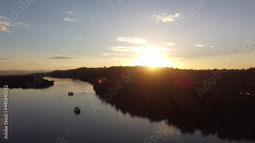 sunset over the river