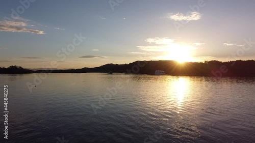 sunset over the river