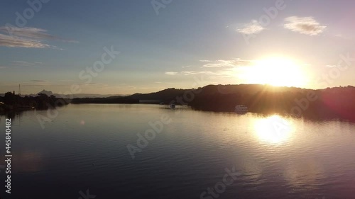 sunset over lake