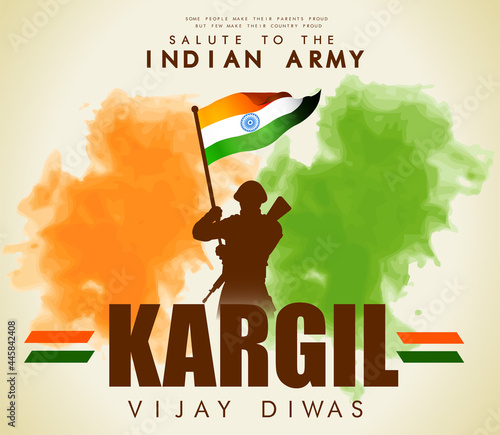 
Kargil Vijay Diwas, banner or poster. Vector illustration of Poster for salute indian army, amar jawan jyoti - background photo