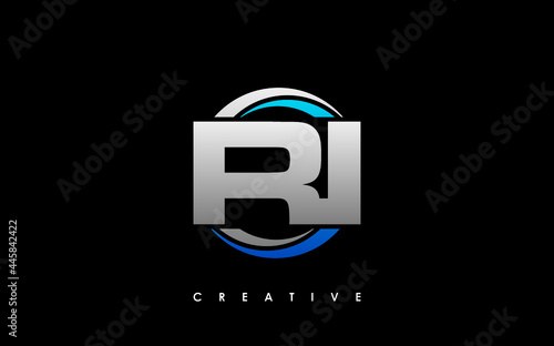 RI Letter Initial Logo Design Template Vector Illustration