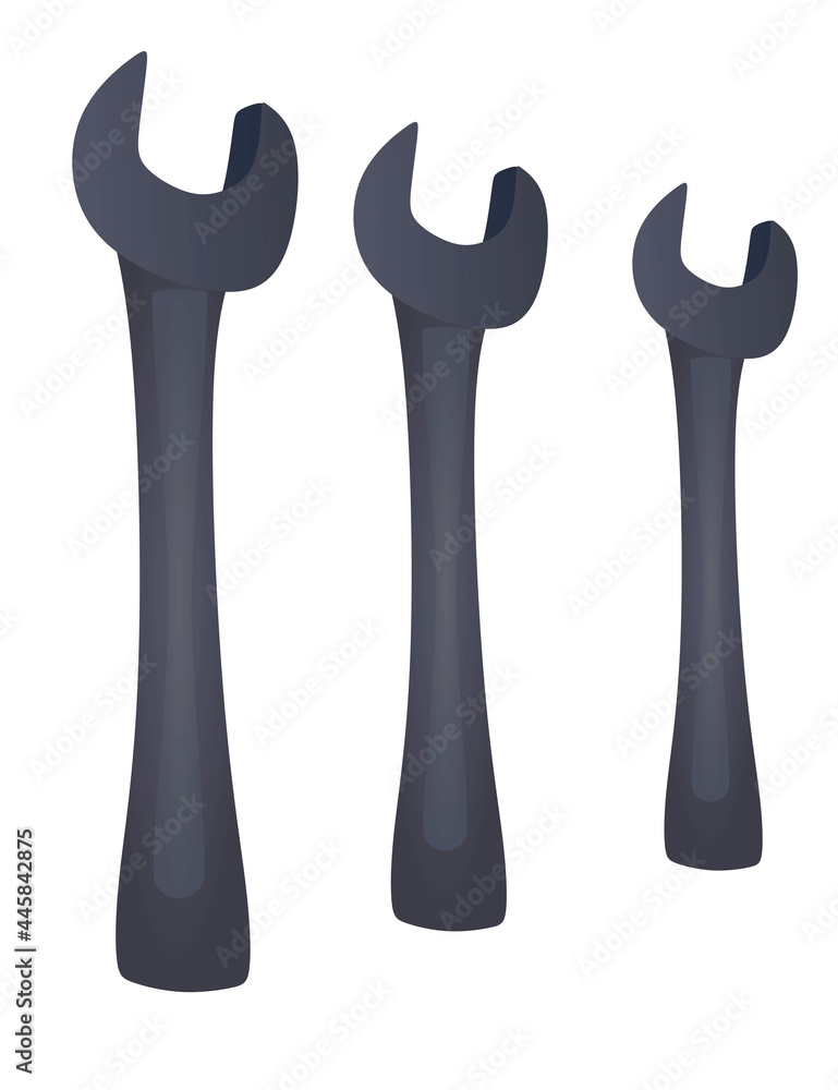 Isolated wrench keys set. vector illustration Isolated wrench keys set. vector illustration