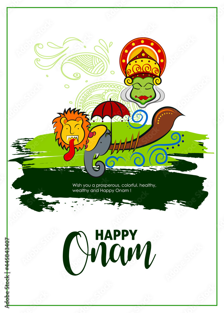 Happy Onam festival of South India Kerala. Big Shopping Sale Advertisement background for advertisement and promotion background for Happy Onam festival 
