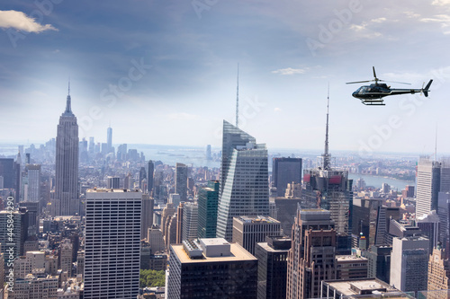 Helicopter for sightseeing over Manhattan.