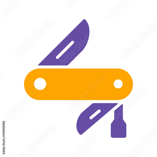 Jackknife glyph icon. Camping and Hiking sign