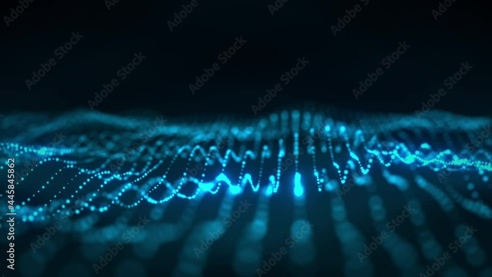 Abstract 3D rendering technology blue digital wave background concept ...