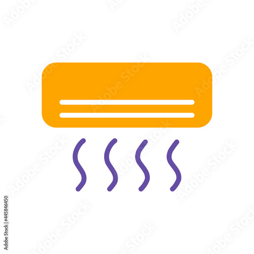 Split-system air conditioner flat vector glyph icon