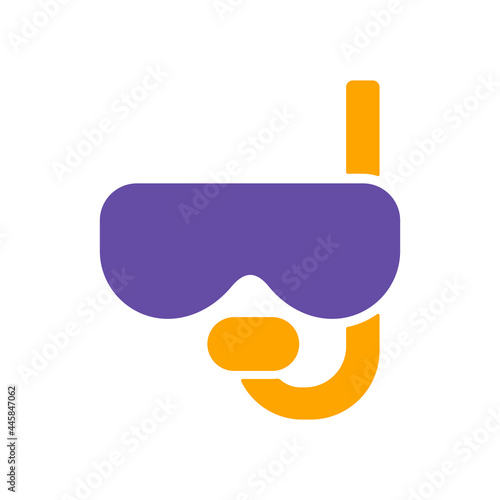 Diving mask with snorkel vector glyph icon