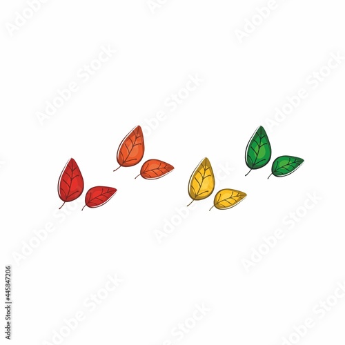 Vector illustration with colored leaves. Autumn leaf fall. Illustration with falling leaves. Design for print, fabric, paper.