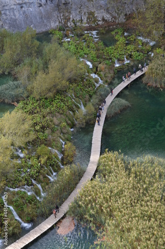 The Plitvice Lakes National Park, Croatia’s most popular tourist attraction. The beauty of the National Park lies in its sixteen lakes, inter-connected by a series of waterfalls.