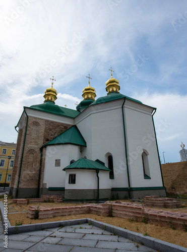 Church of the Saviour at Berestovo in Kyiv as seen from the side of the church