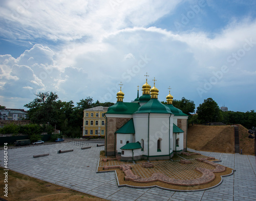 Church of the Saviour at Berestovo in Kiev as seen from the hill above