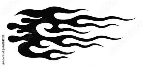 Tribal hot rod flame silhouette motorcycle and car decal graphic and airbrush stencil. Ideal for car decal, sticker and even tattoos