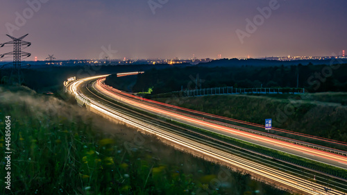 lights of cars with night. long exposure