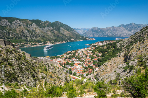 Panorama of the Bay of Kotor and the town