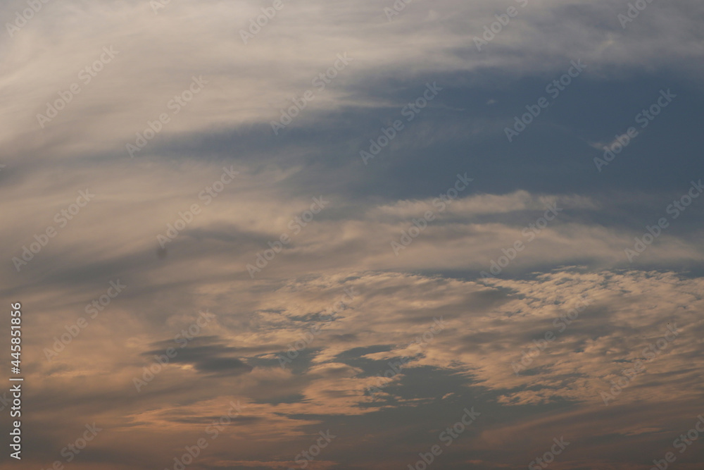 Orange and blue clouds unite in the afternoon Orange and blue clouds unite in the afternoon