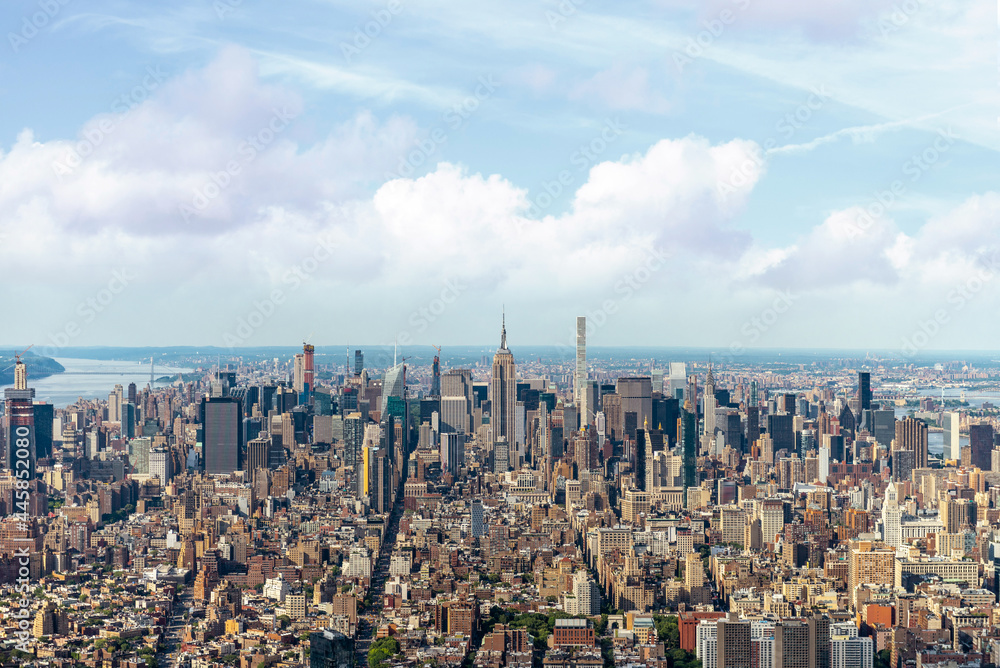 Aerial View of Manhattan with its skyscrapers Aerial View of Manhattan with its skyscrapers