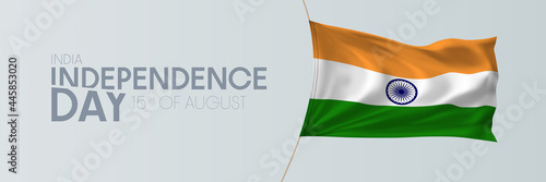 India independence day vector banner, greeting card.