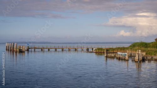 The pier and the coast at the Wittow Ferry, Mecklenburg-Western Pomerania, Germany © Bernd Brueggemann