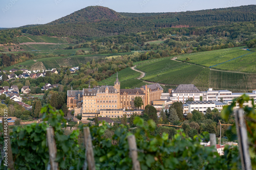 The Calvarienberg Monastery in Ahrweiler, Rhineland-Pfalz, Germany as seen from the 'Rotweinwanderweg' hiking trail.