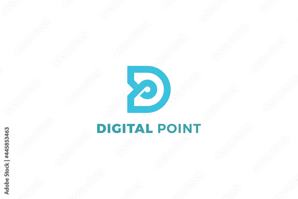 Letter D digital point creative business logo design Letter D digital point creative business logo design
