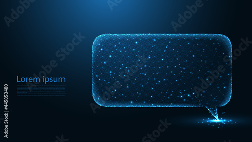 Message box chat line connection. Low poly design. Abstract geometric background. vector illustration.