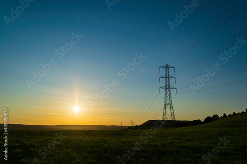 power lines at sunset © Steven Clough