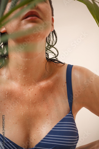 Wallpaper Mural Water drops on body of woman in swimsuit Torontodigital.ca