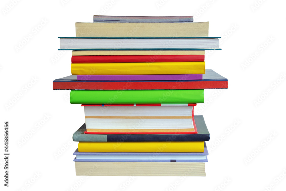 School concept. Stack of different books. Isolated on white School concept. Stack of different books. Isolated on white