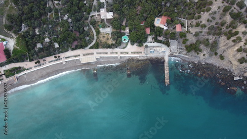 Aerial view from drone on tropical island 