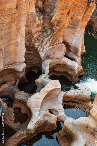 Bourke's Luck Potholes, eroded sandstone formations at Blyde River Canyon, Mpumalanga, South Africa