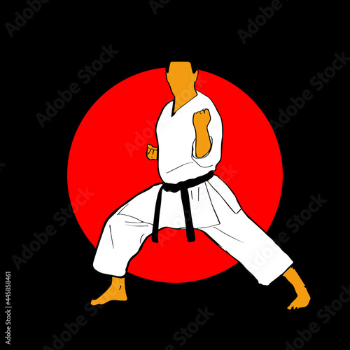 Art & Illustration man with karate