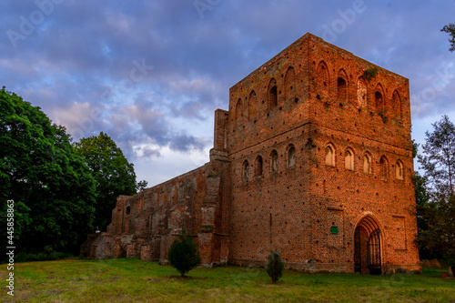 Ruins of a Gothic church in Steblewo, Stueblau, northern Poland.