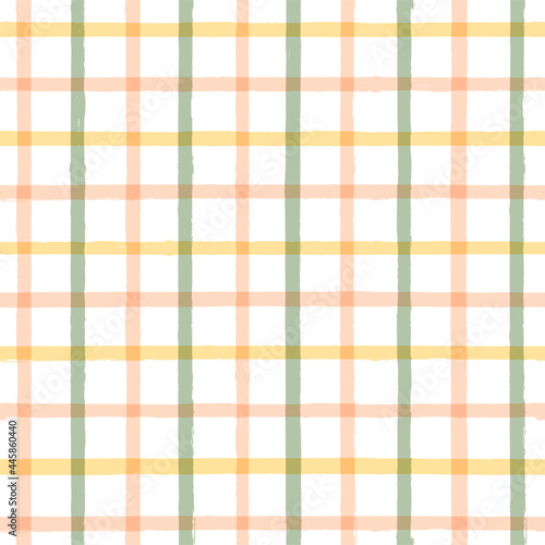 Gingham seamless pattern. watercolor stripes, vector tartan print for spring picnic table cloth, shirts, plaid, clothes, dresses, blankets, paper. checkered summer paint brush strokes