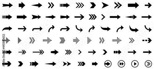 Arrows icon. Big set of vector flat arrows. Collection of concept arrows for web design, mobile apps, interface and more.