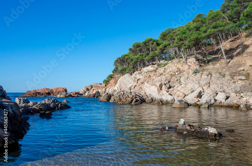 Cala Estreta beach in Palamos, Costa Brava, Girona province, Catalonia, Spain. photo