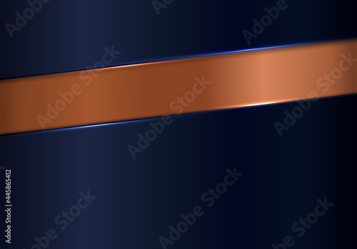 Abstract shiny blue and copper metallic background and texture luxury style