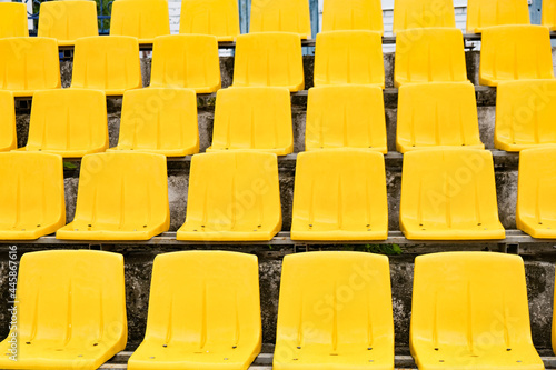 Bright yellow stadium seats
