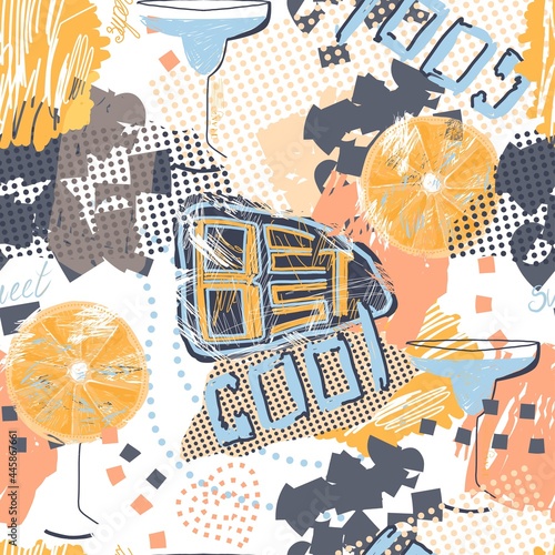 Abstract seamless grunge colorful pattern. Repeating background. Graffiti pattern. Street style. Urban lifestyle. Youth design for teenagers